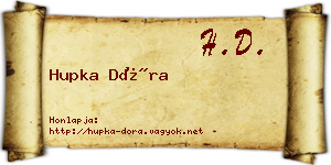 Hupka Dóra névjegykártya